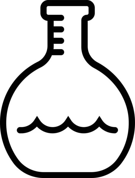 Ikon Percobaan Kimia Botol Dalam Gaya Garis Luar - Stok Vektor