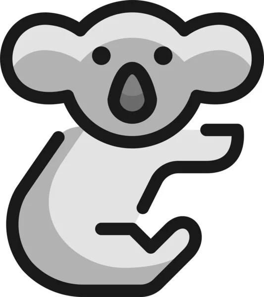 Koala Body Filled Outline Icono Estilo Contorno Lleno — Vector de stock