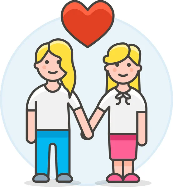 Pareja Mano Feliz Icono — Vector de stock