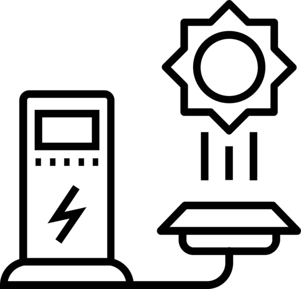 Inteligente Icono Gasolina Energía Estilo Esquema — Vector de stock