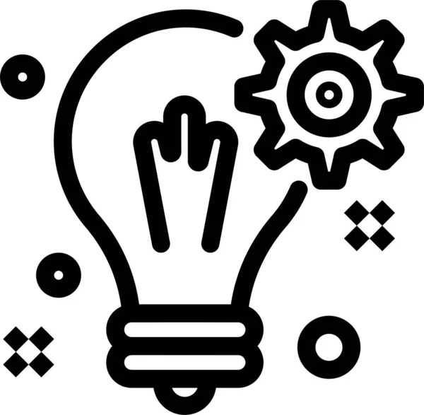 Bulb Gear Idea Icon — Stock Vector