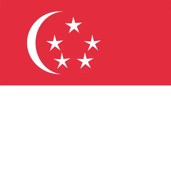 Bandeira País Ícone Singapore Estilo Plano — Vetor de Stock