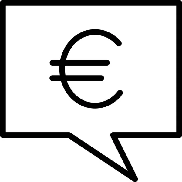 Euro Ikone Umrissen — Stockvektor