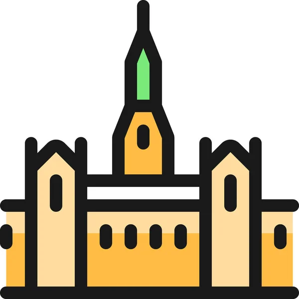 Икона Букингемского Дворца Стиле Заполненного Контура — стоковый вектор