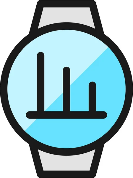 Ikona Koła Inteligentnego Zegarka Stylu Wypełnionego Konturu — Wektor stockowy