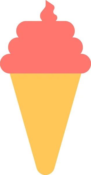 Cold Cone Kids Icon Flat Style — Stock Vector