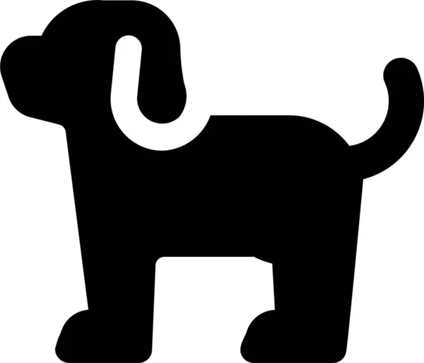 Hund Däggdjur Ikon Fast Stil — Stock vektor