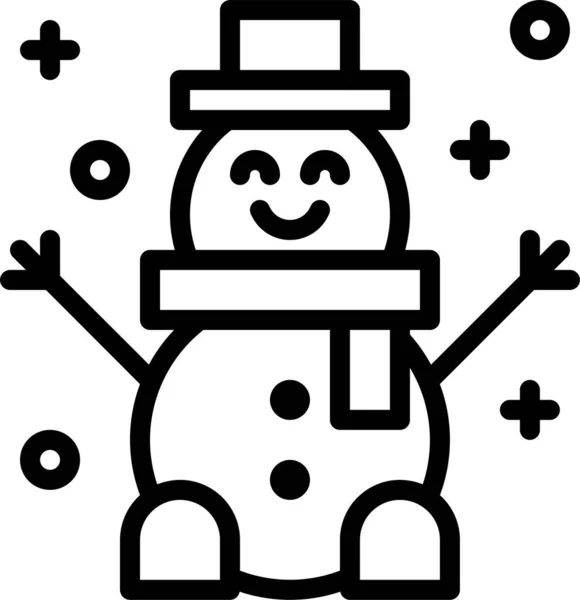 Cold Frozen Man Icon Outline Style — Stock Vector