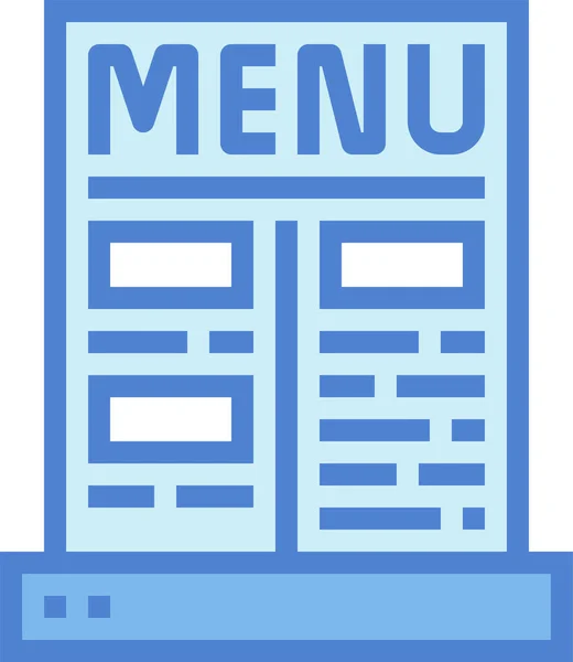 Menú Comida Icono Del Restaurante Estilo Contorno Lleno — Vector de stock