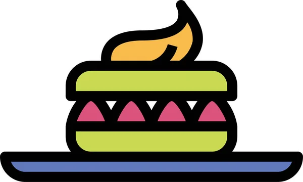 Panadería Postre Macaron Icono — Archivo Imágenes Vectoriales