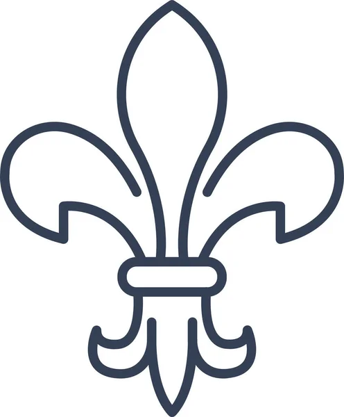 Emblemat France Paris Ikona Zarysie Stylu — Wektor stockowy