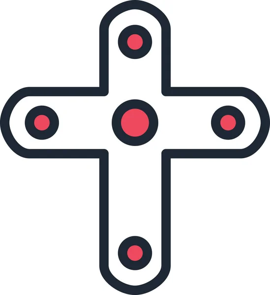 クリスチャン キリスト教の十字アイコンを記入アウトライン形式で — ストックベクタ