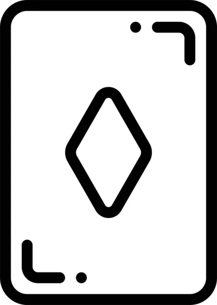 Karte Casino Diamant Symbol Umriss Stil — Stockvektor