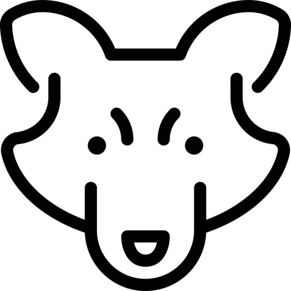 Animaux Icône Visage Canin Dans Style Contour — Image vectorielle