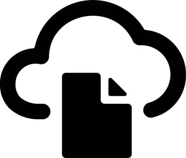 Cloud Bestand Document Pictogram Solide Stijl — Stockvector