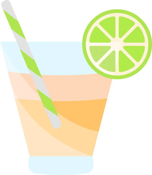 Coctails Drink Glass Icon Flat Style — Stock Vector