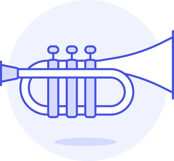 Koper Instrumenten Muziek Icoon Gevulde Outline Stijl — Stockvector