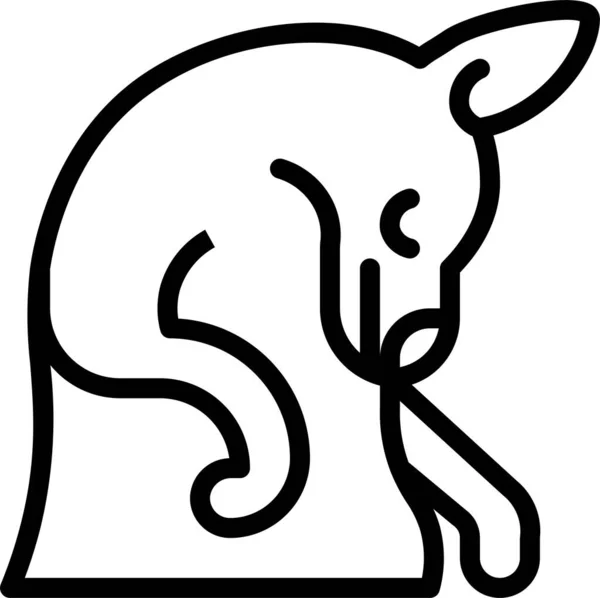 Canguro Sueño Animal Icono Estilo Esquema — Archivo Imágenes Vectoriales