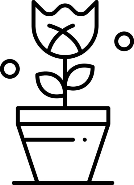 Dekorace Ikony Velikonoční Rostliny Stylu Osnovy — Stockový vektor
