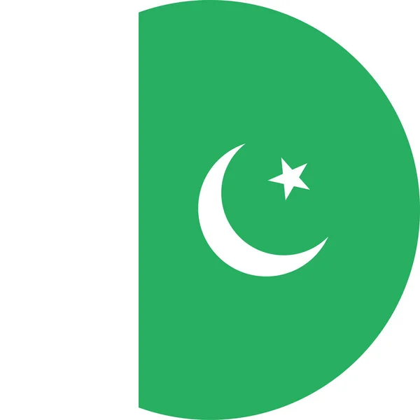 Pakistan Flagge Land Ikone Flachen Stil — Stockvektor