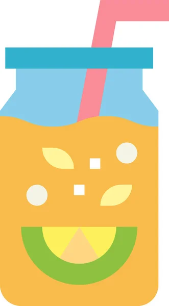 Bebida Bebida Fruta Icono Estilo Plano — Vector de stock