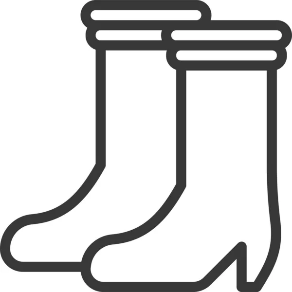 Μπότες Μόδα Εικονίδιο Στυλ Περίγραμμα — Διανυσματικό Αρχείο
