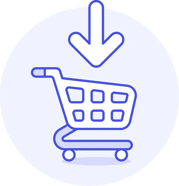 Add Cart Carts Icon Filled Outline Style — Stock Vector