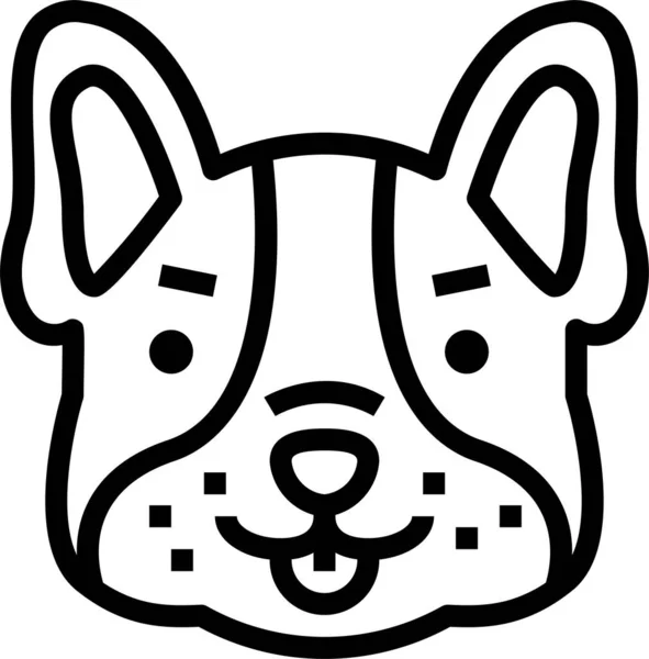 Fransk Bulldogg Ikon Kontur Stil — Stock vektor