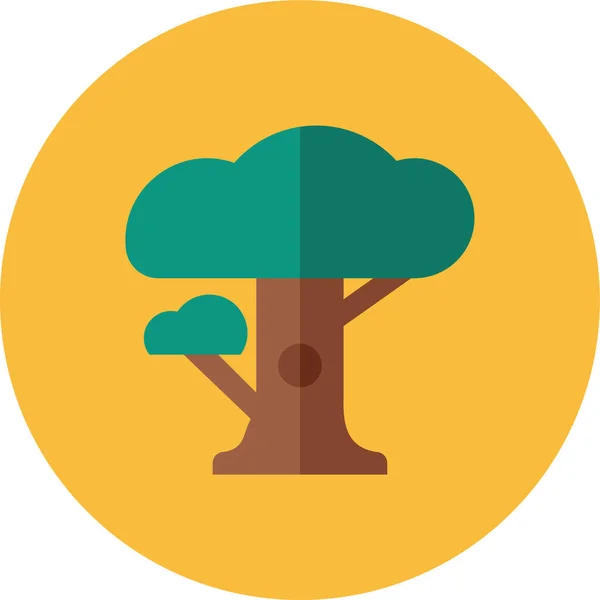 Δέντρο Επίπεδη Κινητό Συσκευές App Εικονίδιο Επίπεδο Στυλ — Διανυσματικό Αρχείο