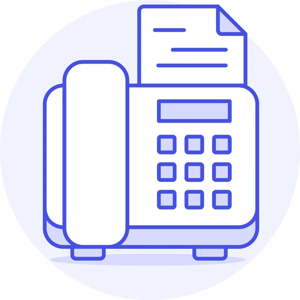 Ícone Comunicação Fax Máquina Estilo Esboço Preenchido — Vetor de Stock