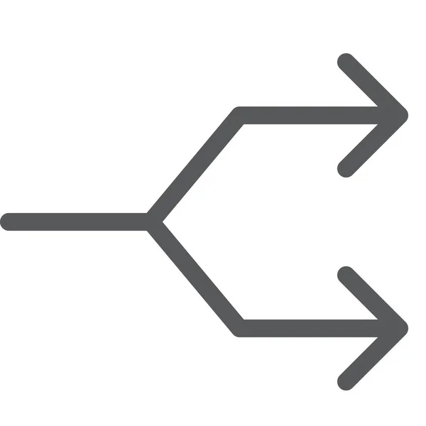 Scinder Icône Contrôle Des Flèches Dans Style Contour — Image vectorielle