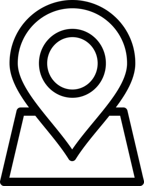 Locatie Kaart Marker Pictogram Omtrek Stijl — Stockvector