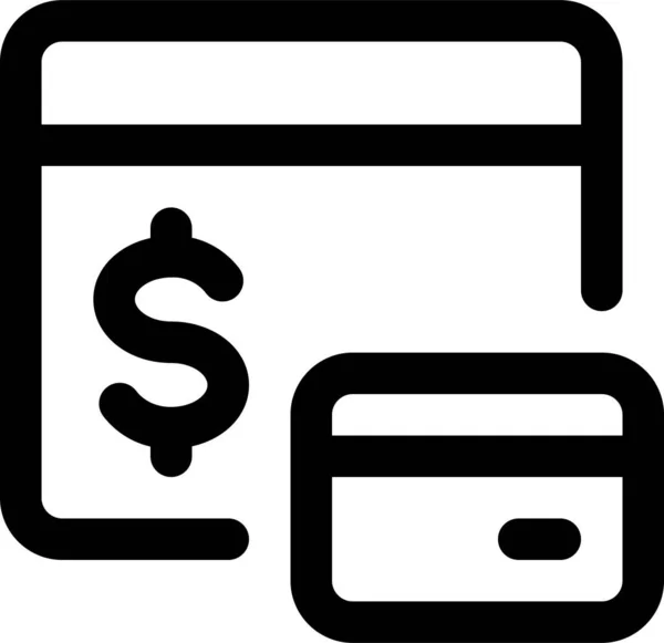 Πιστωτική Κάρτα Απευθείας Σύνδεση Εικονίδιο Στυλ Περίγραμμα — Διανυσματικό Αρχείο