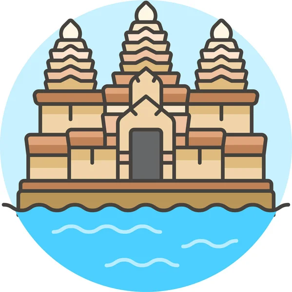 Angkor Architektur Kambodscha Ikone Der Kategorie Kultur Gemeinschaften — Stockvektor