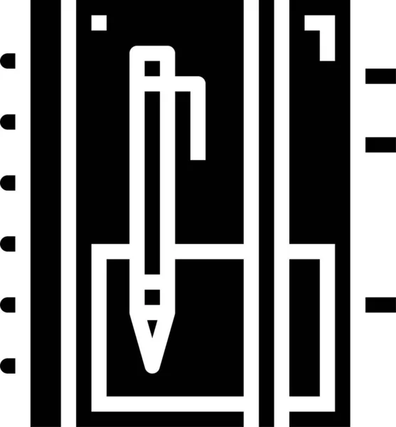 Agenda Bladwijzer Business Icoon Solide Stijl — Stockvector