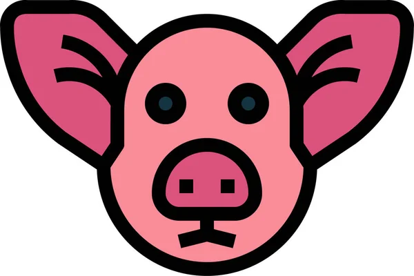 Animal Farm Head Icon Filled Outline Style — Stock Vector