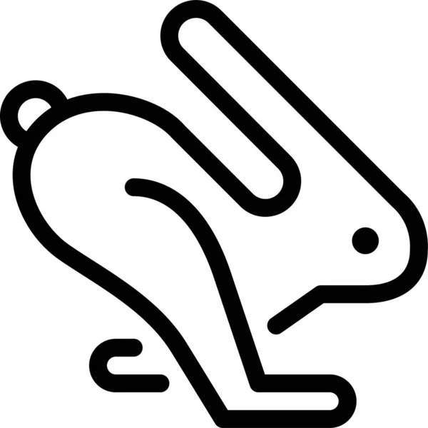 Animaux Lapin Oreilles Icône Dans Style Contour — Image vectorielle