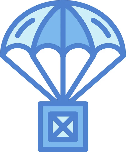 Box Hilft Fallschirm Symbol — Stockvektor
