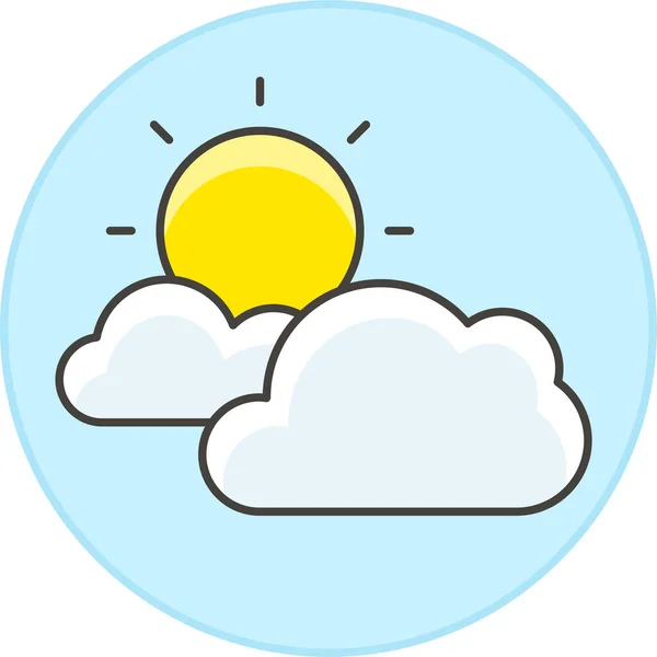 Nuvole Nuvoloso Meteorologia Icona Nella Categoria Meteo — Vettoriale Stock