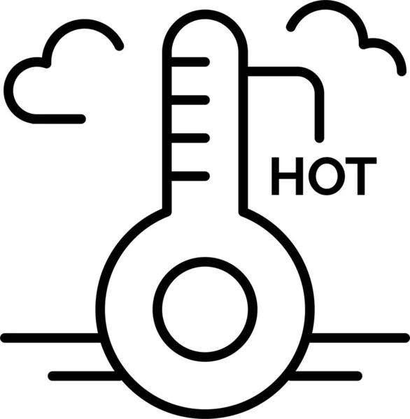 Icono Actualización Temperatura Caliente Estilo Esquema — Archivo Imágenes Vectoriales