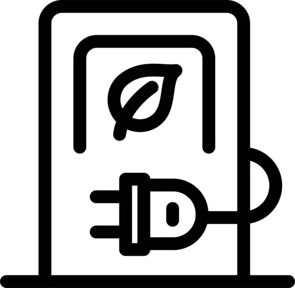 Auto Opladen Elektrische Pictogram Contouren Stijl — Stockvector