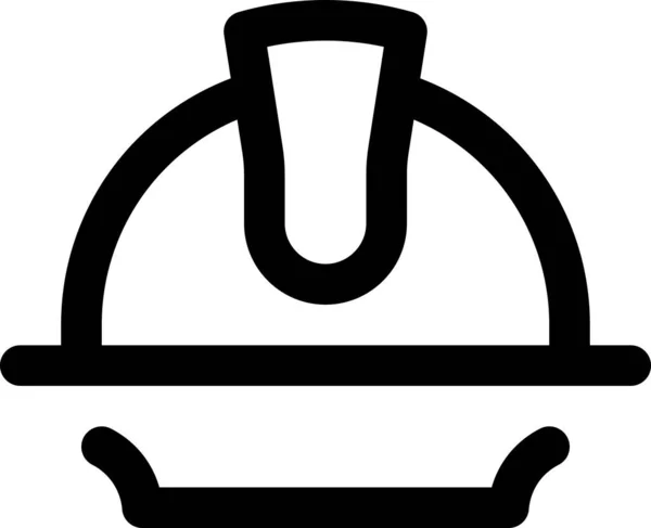 Ikona Narzędzia Czapki Kasku Stylu Zarysu — Wektor stockowy