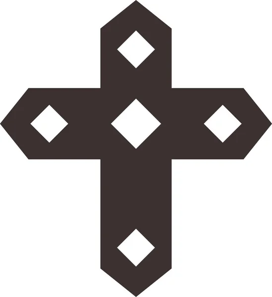 Christelijk Christendom Kruis Icoon Solide Stijl — Stockvector