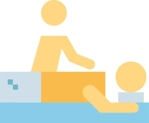 Massage Ontspanning Spa Icoon Platte Stijl — Stockvector