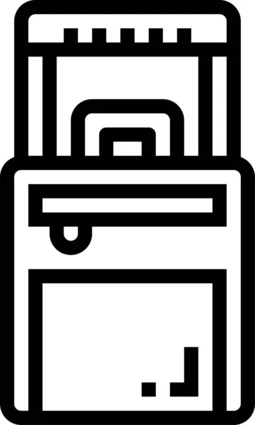 Bagage Koffer Pictogram Omtrek Stijl — Stockvector