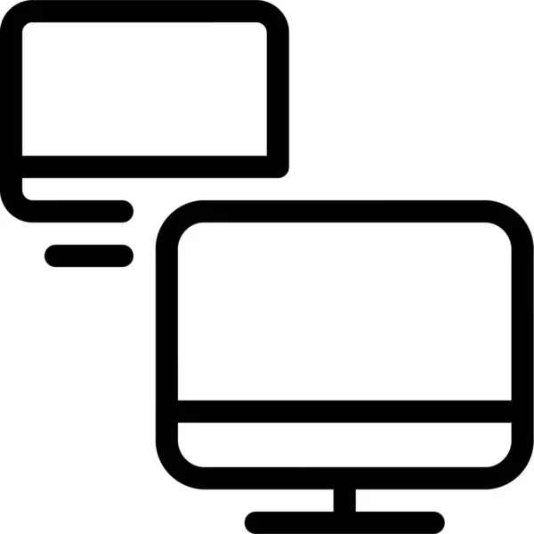 Pantalla Icono Del Monitor Internet Estilo Esquema — Archivo Imágenes Vectoriales