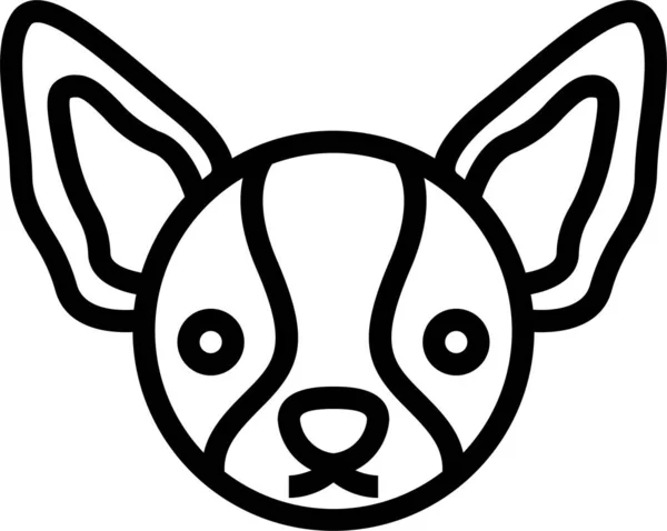 Chihuahua Ikone Als Haustier Umrissen — Stockvektor