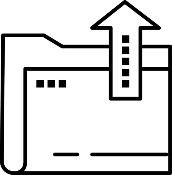 Ikon Folder Berkas Dacoment Dalam Gaya Outline - Stok Vektor