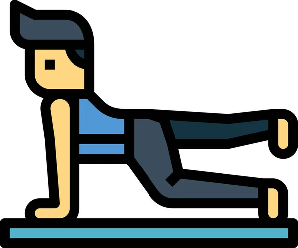 Hombre Yoga Pose Icono — Vector de stock