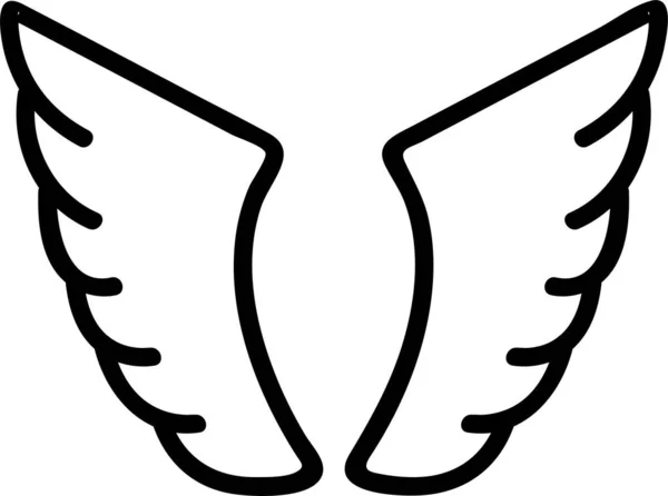 Ícone Contorno Pássaro Anjo — Vetor de Stock